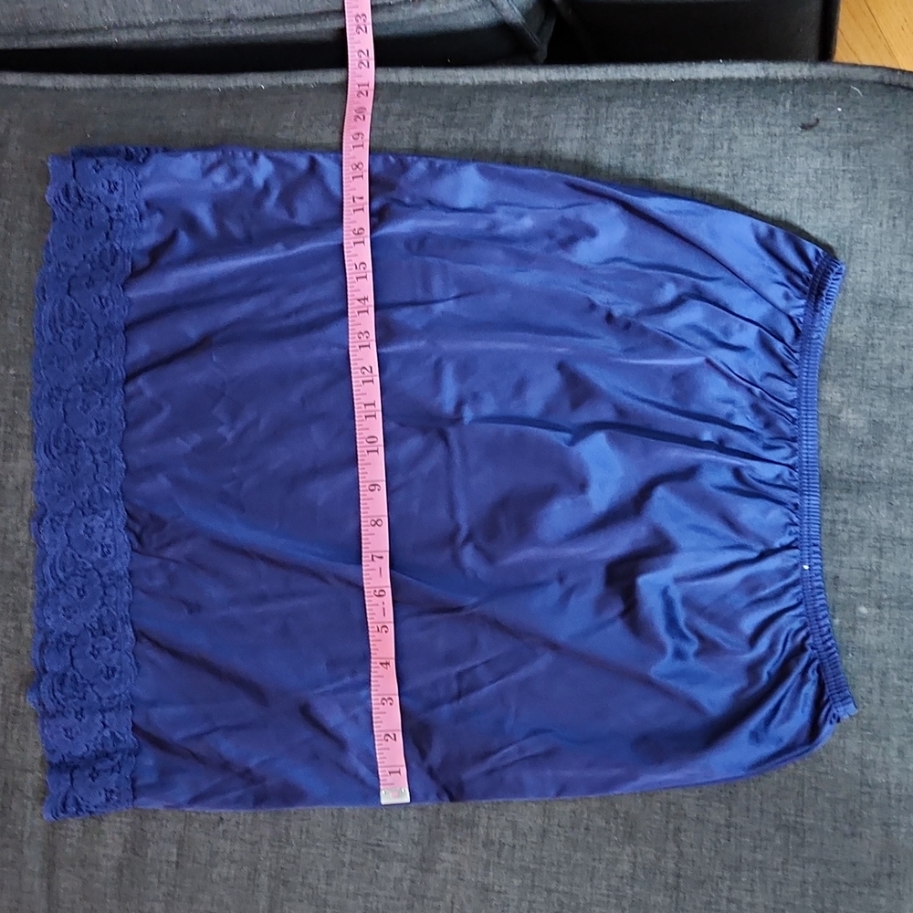 Vintage Sears Navy Blue Half Slip With Lace Trim Szm Gem